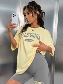 Chiquease 2pcs/Set Summer Casual Letter Printed T-Shirt And Shorts Set