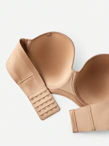 LUVLETTE Plus Lingerie 裸色无肩带隐形无缝聚拢钢圈T恤内衣外穿基本款半罩杯文胸