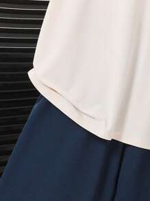 SHEIN 青少年男孩休闲舒适连帽衫和裤子套装 - 杏色 - 查看 4