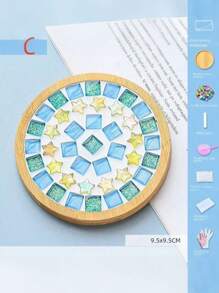 1set Diy Mosaic Coaster Material Kit For Parent-Child Activities, Girls' Toy, Handmade Diy Material