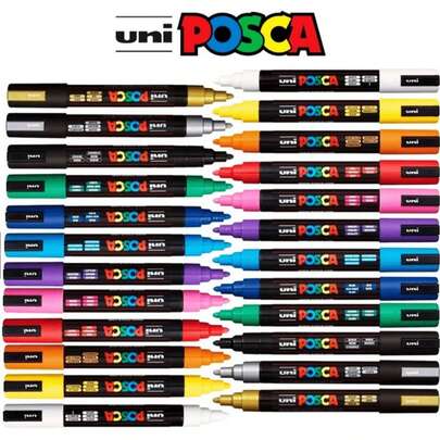 New Uni Posca Markers Pen Set PC-3M Waterproof Opaque Paint Pens Super Manga Graffiti Pen Art Supplies Stationery Back To School