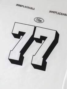 Manfinity Streetrush Men's Letter Print Round Neck Casual Short Sleeve T-Shirt T Shirts Graphic Graphic Tee