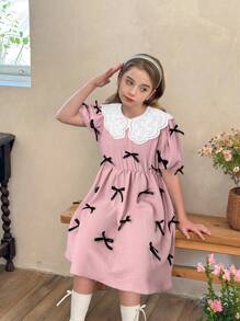 LMoss Kids LMoss Tween 女童连衣裙 - 藕粉色 - 查看 3