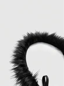 ROMWE J-Fashion 豹纹仿皮草拼布蝴蝶结性感挂脖背心 - 粉色 - 查看 3