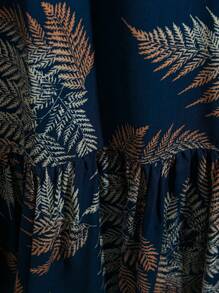 Rusticease Đầm thường ngày không tay cổ chữ V in họa tiết cây nhiệt đới dành cho nữ - Nhiều màu - Xem 3