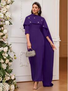 Modelyn Vestido elegante de fiesta para mujer con decoración de cristales