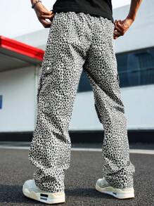 Manfinity EMRG Men's Cargo Leopard Print Straight Loose Casual Pants, Versatile - Multicolor - View 7