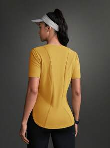 Powerista 女式纯色圆领短袖简约休闲运动T恤和背心健身衫