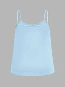 SHEIN EZwear 3 件/套大码女式褶皱宽松吊带背心可调节肩带吊带背心上衣，适合春夏季，颜色：黑色、白色、浅蓝色 - 彩色 - 查看 8