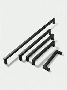 1pc Simple Quadrate Aluminum Alloy Black Brushed Furniture Cabinet Door Handles Drawer Knobs Glass Cabinet Wardrobe Door Pulls Furniture Handle Hardware - Multicolor - View 14