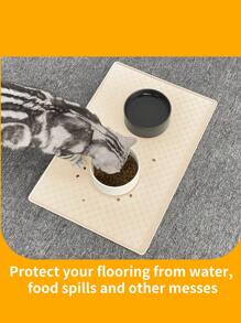 1pc Silicone Paw Detail Pet Placemat Dog Pads With Raised Edges Are Used To Prevent Spills Food&Water Cat MATS Protect The Floor Christmas For Holiday Gift Giving
