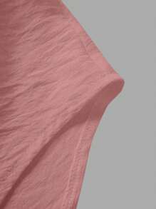 SHEIN LUNE Ruffle Hem Button-Down Long Sleeve Women Blouse Fall Cloth For Women - Pink - View 6