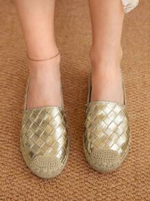 Styleloop Women's Flat Slip-On Shoes, Boho, Retro American, Bohemian, Western Style, Suitable For Vacation, Music Festival, Party For Christmas - Gold - View 7