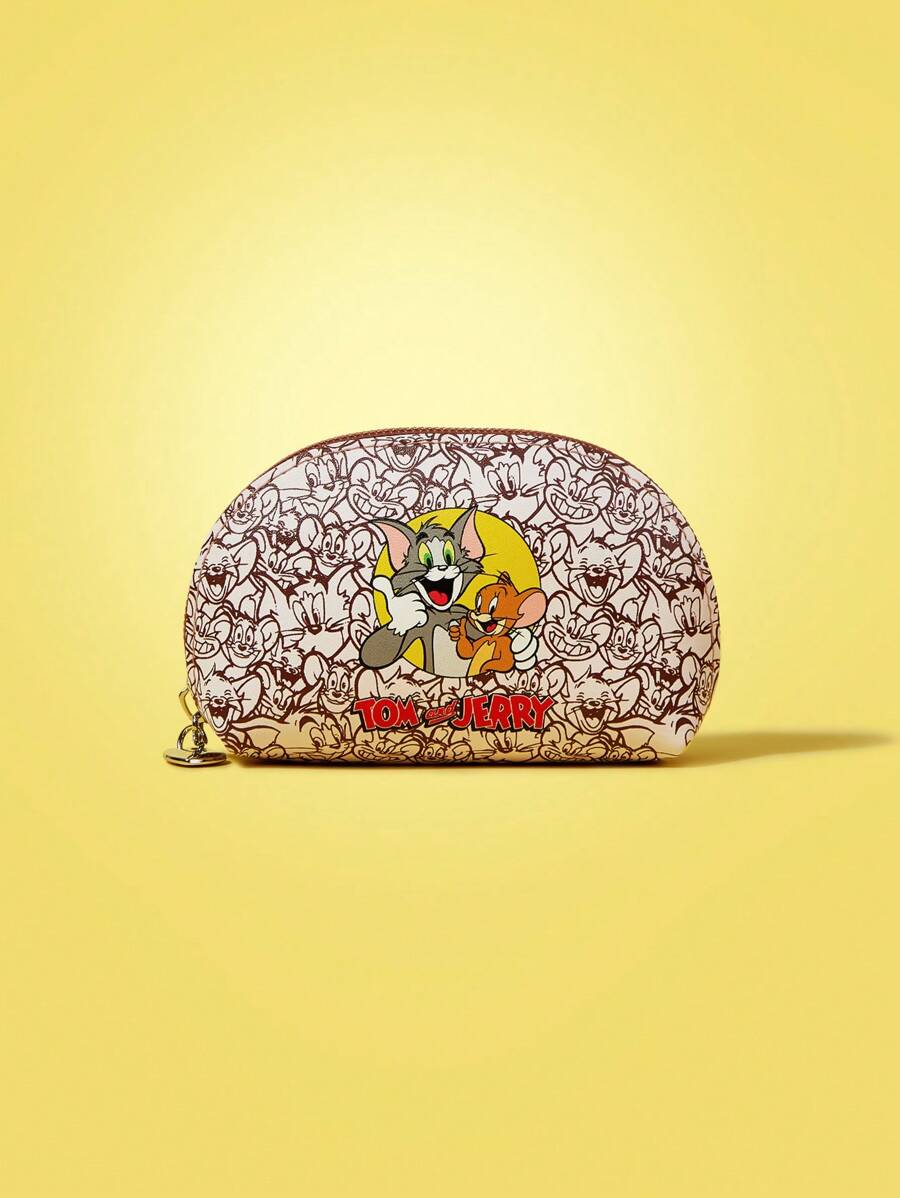 TOM & JERRY X SHEIN Cartoon Print Seashell Shaped Fashion Coin Purse