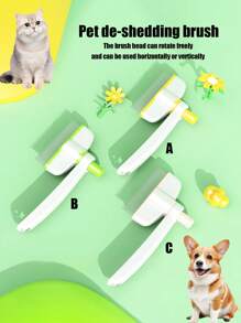 PETSIN Quà tặng cho người yêu mèo/chó và chó/mèo mẹ yêu thích bàn chải gỡ rối cho thú cưng có đầu xoay, được thiết kế cho người yêu mèo và mèo mẹ yêu thích và chó mẹ yêu thích chải chuốt, quà tặng cho người yêu mèo/chó và chó mẹ yêu thích dụng cụ loại bỏ lông rụng và chăm sóc lông cho thú cưng - Nhiều màu - Xem 1