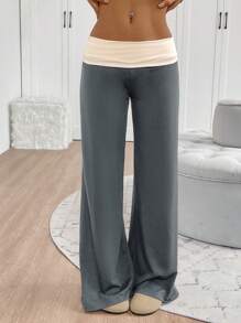 INAWLY Women's Casual Colorblock Splice Low Waist Wide Leg Sweatpants Graduation,Back To School Outfits,Graduation,Teacher Outfits For Women,Back To School - Multicolor - View 4