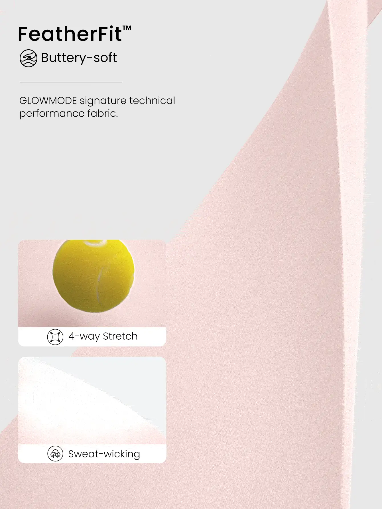 GLOWMODE FeatherFit™ Cropped Limitless Long Sleeve Tank Shrug Top With Thumbhole Low Impact Yoga Daily - Baby Pink - View 5