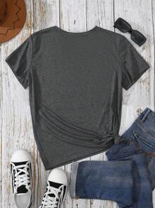 INAWLY Oversized Retro Boho Style Floral Graphic Printed T-Shirt For Women Graphic Tees Women Tops