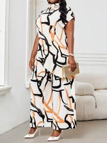 SHEIN Lady Four Seasons Two Pieces Outfits Women Outfit Sets Fall Two Pieces Sets Casual Elegant Women's Colorful Woven Stand Collar Elegant Layered Women Fall Sets New Women's Two Pieces Set Women's Casual Plus Size Co-Ords - Multicolor - View 3