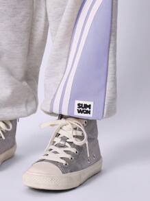 SUMWON Conjunto de dos piezas de jogger estilo NYC - Ropa casual deportiva con bloques de color para entrenamiento y uso en verano y primavera, incluye top de manga corta a juego