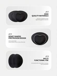 3cm Thick Invisible Lift & Enhance Bra Inserts Pads, Breathable Abalone Sponge Cup Lining - Black - View 4