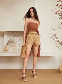 Styleloop Women's Round Toe Woven Rope Platform Wedge Sandals, Summer Holiday Casual Style - Brown - View 4