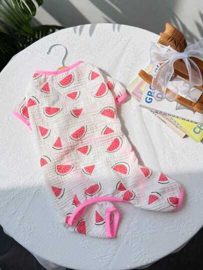 PETSIN 柔软透气的西瓜卡通宠物服装、猫狗家居裤