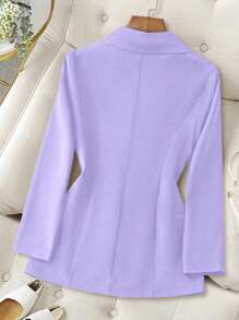 SHEIN Franclia Blazer ajustado de unicolor, apto para uso oficinista/uso casual para todo - Púrpura malva - Ver 2