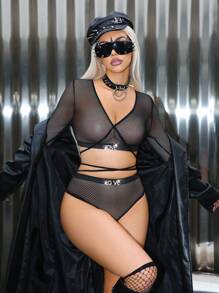 AltCore 2pcs/Set Sexy Mesh Women's Lingerie Set