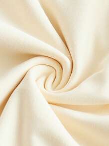 SHEIN EZwear 女士纯色褶皱系带短款泡泡裙 - 黃色 - 查看 4