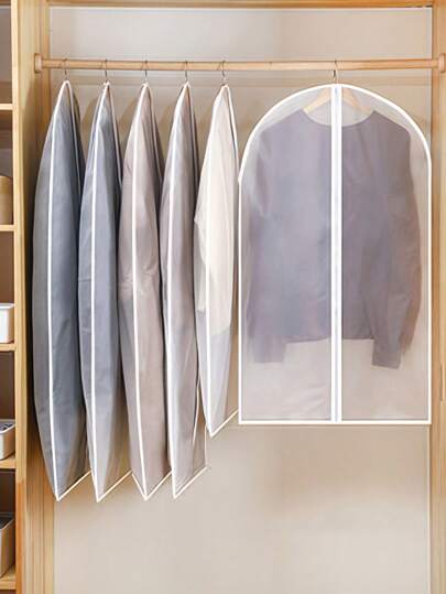 Zazumi 1 件防尘 PEVA 衣服防尘袋，日常透明防水服装罩，带拉链挂衣服，适用于学校、办公室、家庭、旅行、包、整理器、储物