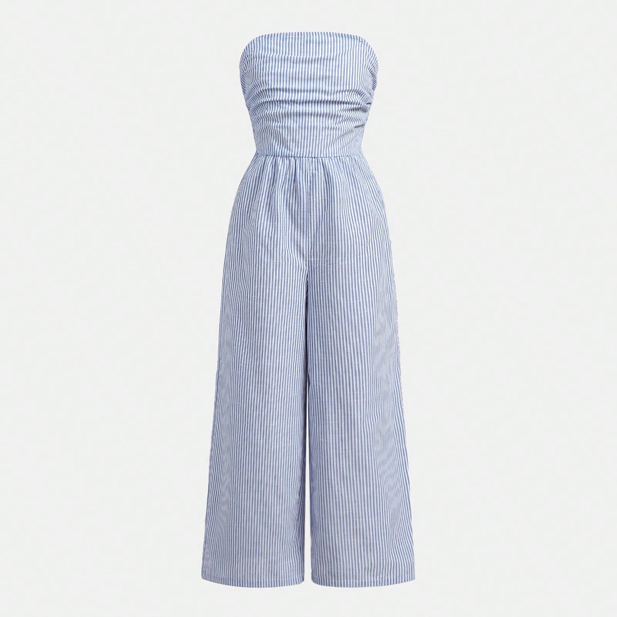 Conjunto de niña preadolescente y niña a juego de un mono de rayas tejido de moda casual diario con top tubo