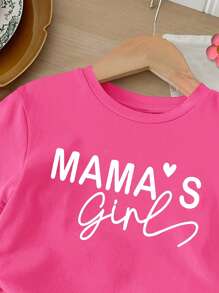 SHEIN 2 件套女童休闲简约短袖上衣和短裤套装，适合夏季