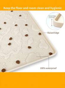 1pc Silicone Paw Detail Pet Placemat Dog Pads With Raised Edges Are Used To Prevent Spills Food&Water Cat MATS Protect The Floor Christmas For Holiday Gift Giving