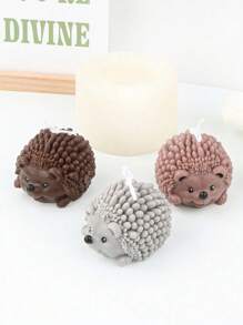 SHEIN 3D Hedgehog Candle Liquid Silicone Mold DIY Handmade Fragrant Soap Gypsum Clay Mold Creative Epoxy Resin Drip Craft Mold Home Decoration Ornaments Gifts