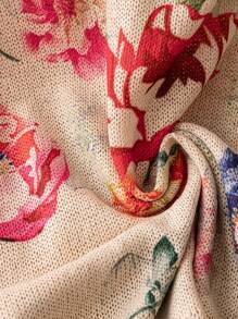 EMERY ROSE 新款春夏复古艺术扎染印花圆领优雅轻质针织女式套头衫 - 杏色 - 查看 5