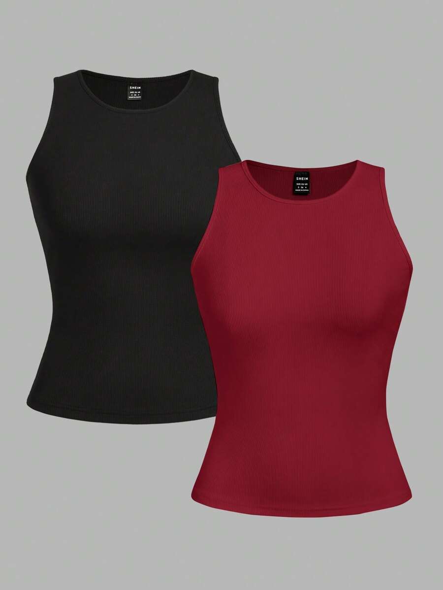 2 chiếc áo crop top nữ màu đen và đỏ tía, gợi cảm và bó sát, mùa hè - Nhiều màu - Xem 1