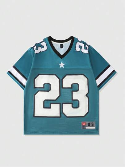 Street Life Men's Mesh Patchwork Sports Short Sleeve T-Shirt, Athletic Jersey