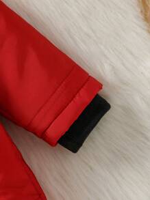 Baby Boys Casual Winter Thick Jacket - Red - View 3