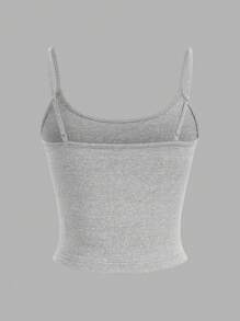 SHEIN EZwear 4pcs Women's Black, White, Grey Cropped Tight Fit Casual Camisole Tank Tops, Suitable For Summer Back To School - Multicolor - View 8