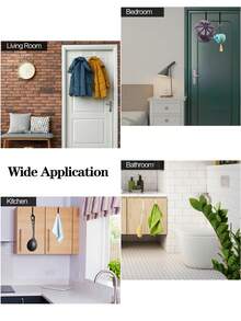 门上挂钩，门衣架挂钩，柔软橡胶表面可防止划痕，适用于浴室、客厅、厨房的重型门挂钩，可悬挂衣服、毛巾、帽子 - 彩色 - 查看 14