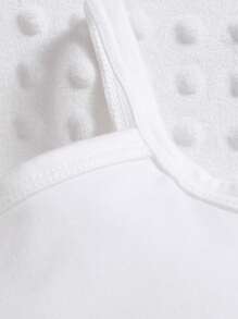 3pcs Baby Girls Fashion Cool Pink Denim Jacket With Matching Pink Denim Skirt & White Camisole Set, Summer - Pink - View 3