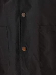 Sumwon Lifestyle Statement Short Sleeve Boxy Fit Fashion Shirt With Cool Urban Back Graphic Print, Streetwear Casual Button Up Shirt For Daily Fashion - Black - View 4