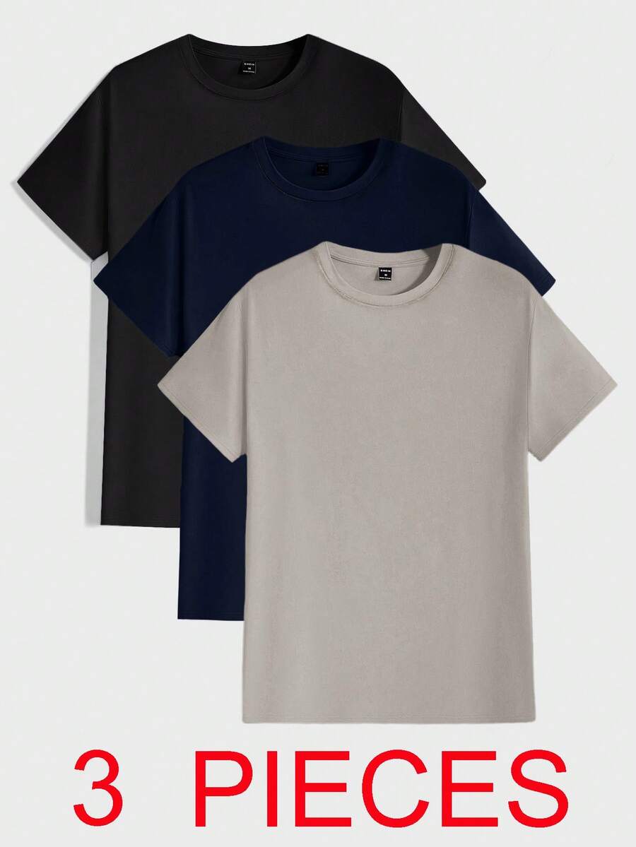 EURMUSE 100%Cotton Multi-Pack Touch Bodysuit Round Neck All-Match T-Shirt - Multicolor - View 1