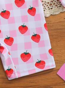 Random Print Ruffled Edge One-Piece Swimsuit For Baby Girls - Multicolor - View 5