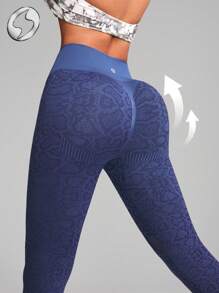 Innovista 女士运动无缝喇叭紧身裤，透气网眼镂空高弹速干健身裤，豹纹高腰收腹运动服，塑形塑身衣，健身裤，时尚前卫的运动套装，适合跑步、有氧运动、力量训练、举重、普拉提、瑜伽、垫上运动、拳击、舞蹈、户外运动、徒步、露营、越野跑、排球、音乐节、派对等场合。蓝色，秋季必备单品，束腰设计，喇叭紧身裤，FP Movement，WAG，居家有氧秋季女装，清爽浅蓝色，新款实用时尚，秋冬运动服 - 藏蓝色 - 查看 2