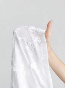 Ontre 2022 New Comfortable Casual Style 3D Floral Fabric White Women's Pants, Casual Comfortable Daily Wear, Spring, Beach/Holiday Bohemian Style, Summer Ins Influencer Same Style, Exotic Atmosphere, Country Music Festival, Western Style, High-Quality Comfortable Fabric