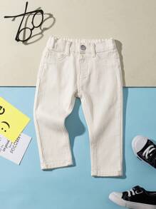 Light Washed Regular Fit Super Comfort Turn Up Jeans - Apricot - View 1