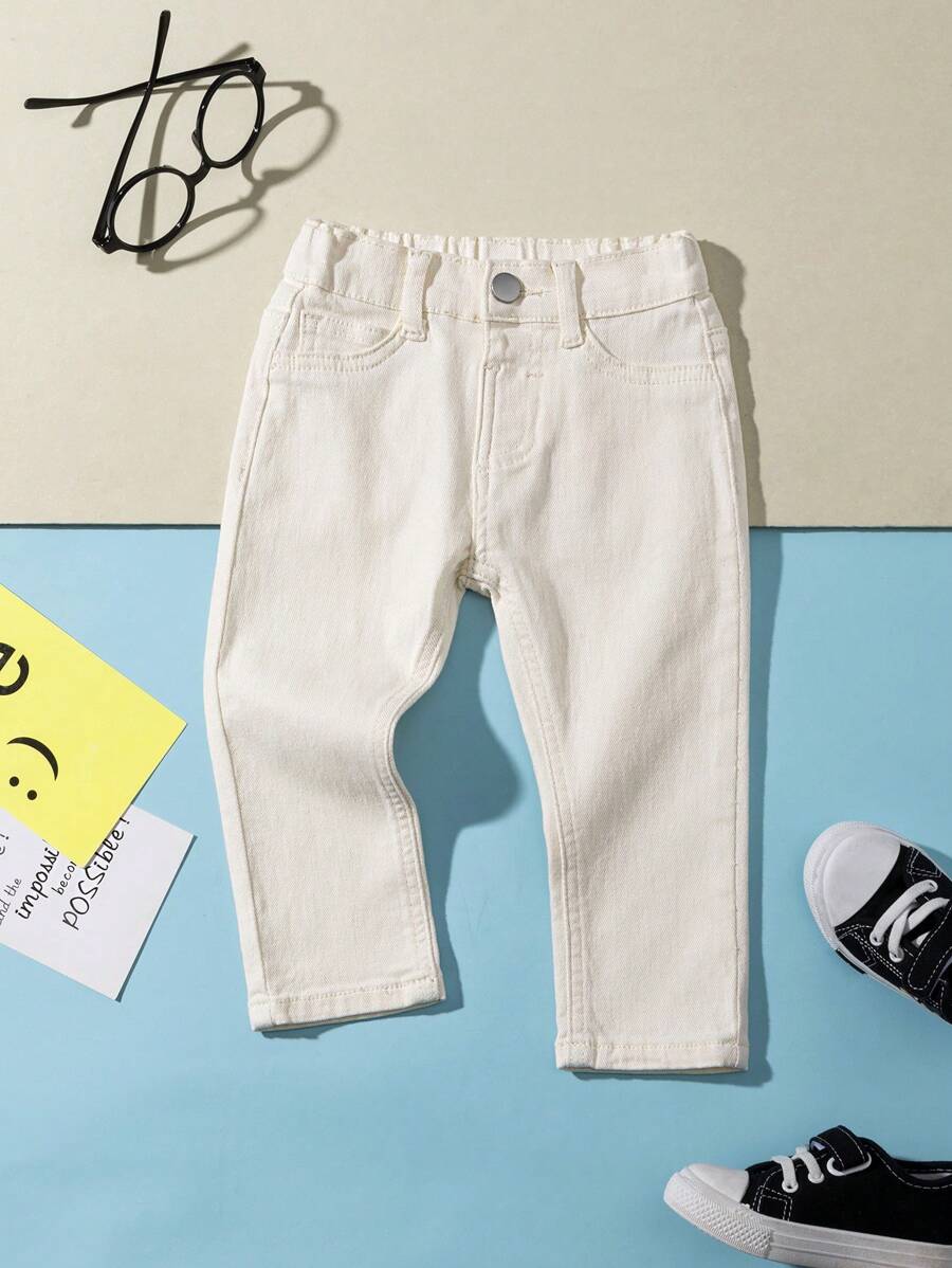 Light Washed Regular Fit Super Comfort Turn Up Jeans - Apricot - View 1