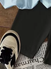 SHEIN Leap Crew Tween Girls Casual Simple Short Sleeve T-Shirt And Shorts 2 Pieces Set, Suitable For Summer - White - View 7